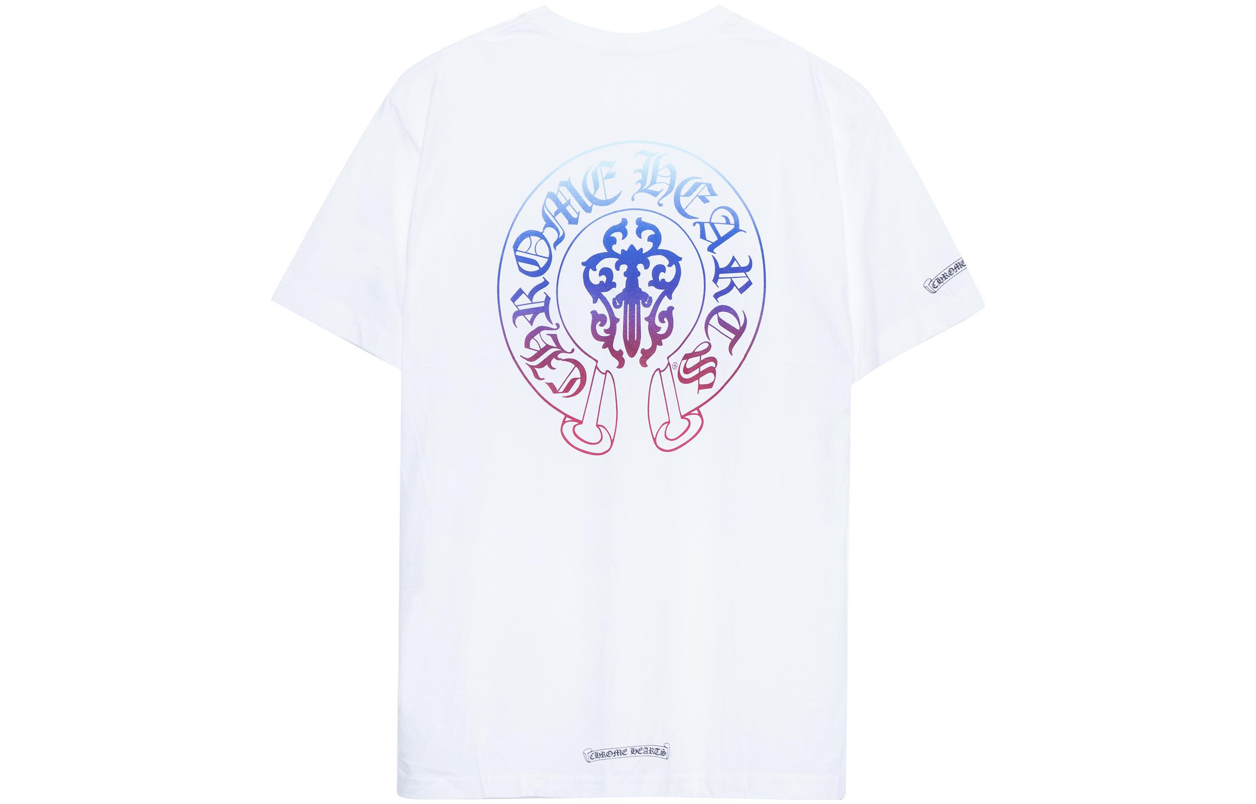 Order Chrome Hearts Gradient Horseshoe Scroll Cuff Kaos Putih Unisex. CH-105