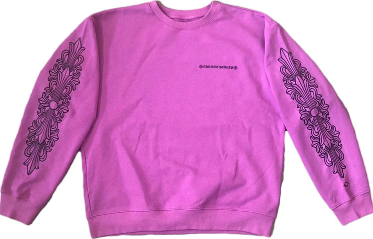 Chrome Hearts Graffiti Crewneck Long Sleeve Sweatshirt Purple Unisex CH-591