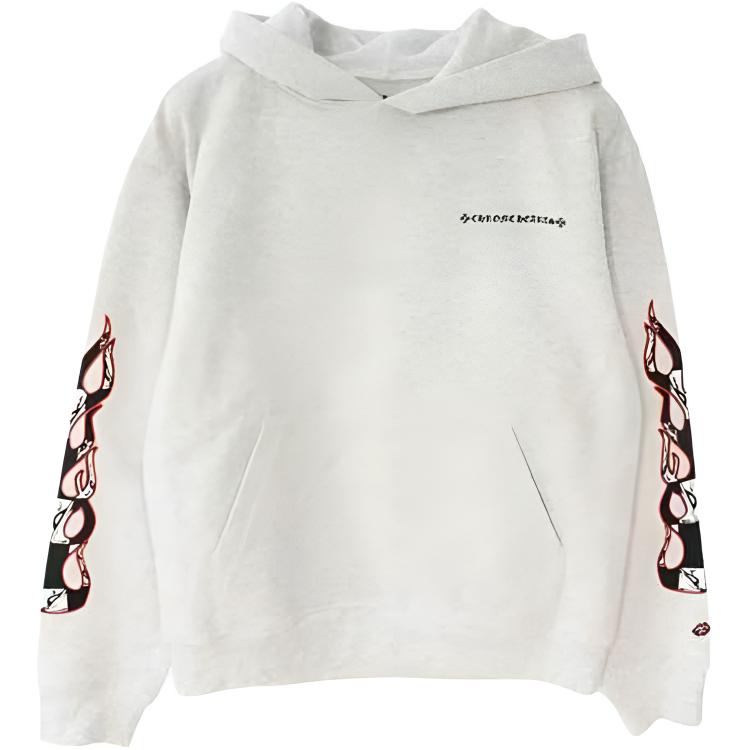 Chrome Hearts Graffiti Print Pullover Hoodie Unisex Grey CH-20231505