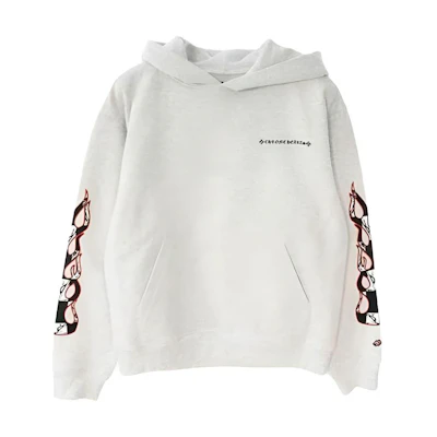 Chrome Hearts Graffiti Print Pullover Hoodie Unisex Grey CH-20231505