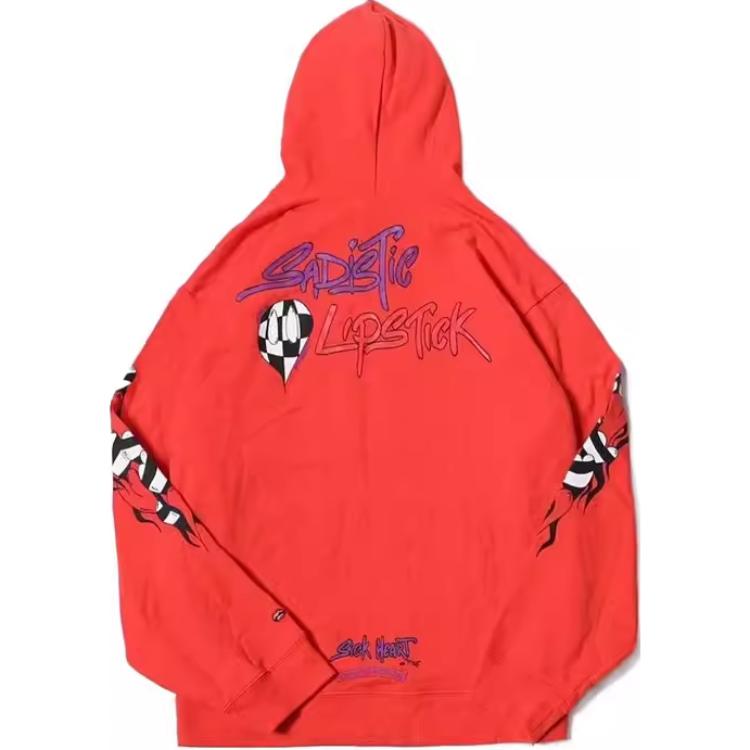 Lookbook Chrome Hearts Graffiti Pullover Hoodie Red -  Long Sleeve Sweatshirt. CH-2003-38