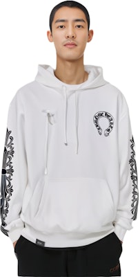 Chrome Hearts Graphic Print Hoodie Unisex White CH-333 Shop Chrome Hearts Graphic Print Hoodie Unisex White CH-333