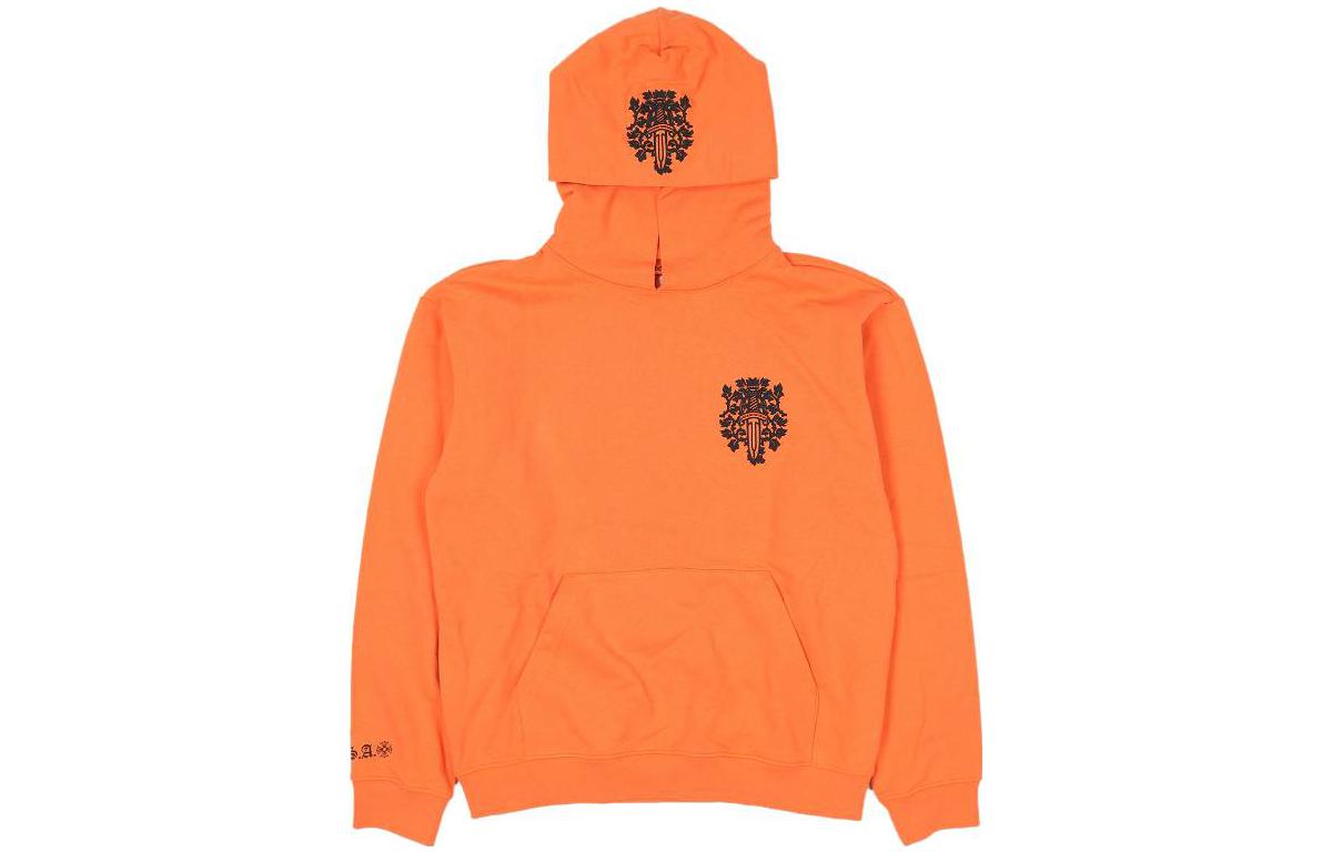 Chrome Hearts Graphic Print Orange Hoodie Long Sleeve Sweatshirt CH-910299