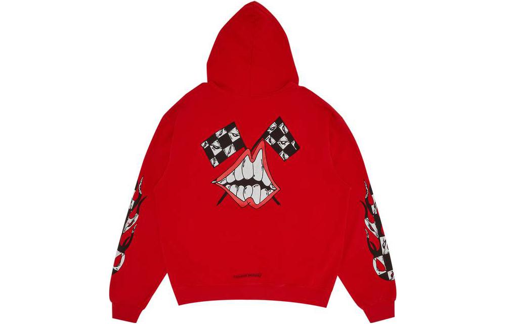 Lookbook Sudadera Roja con Gráfico Chrome Hearts para Hombre 1383-100000106XMBFH-RED