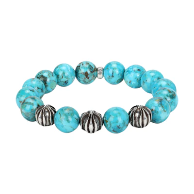 Chrome Hearts Green Beaded Bracelet - Unisex Couples Design. 12mm
