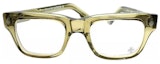 Shop Chrome Hearts Green Square Optical Frames with Logo on Temples. Crypdic-army