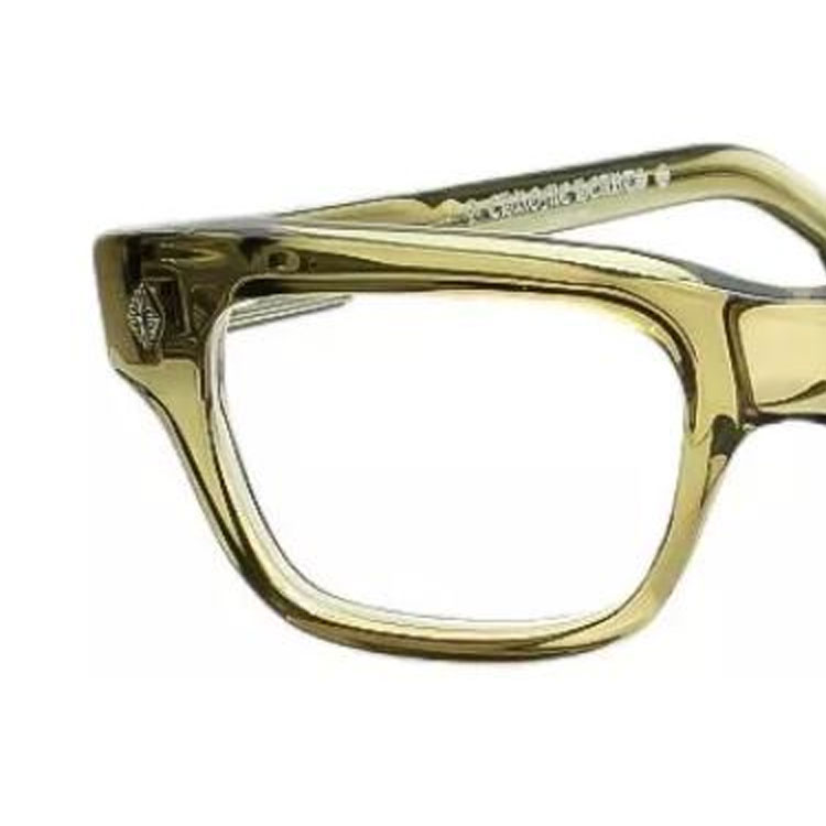 Purchase Chrome Hearts Green Square Optical Frames with Logo on Temples. Crypdic-army