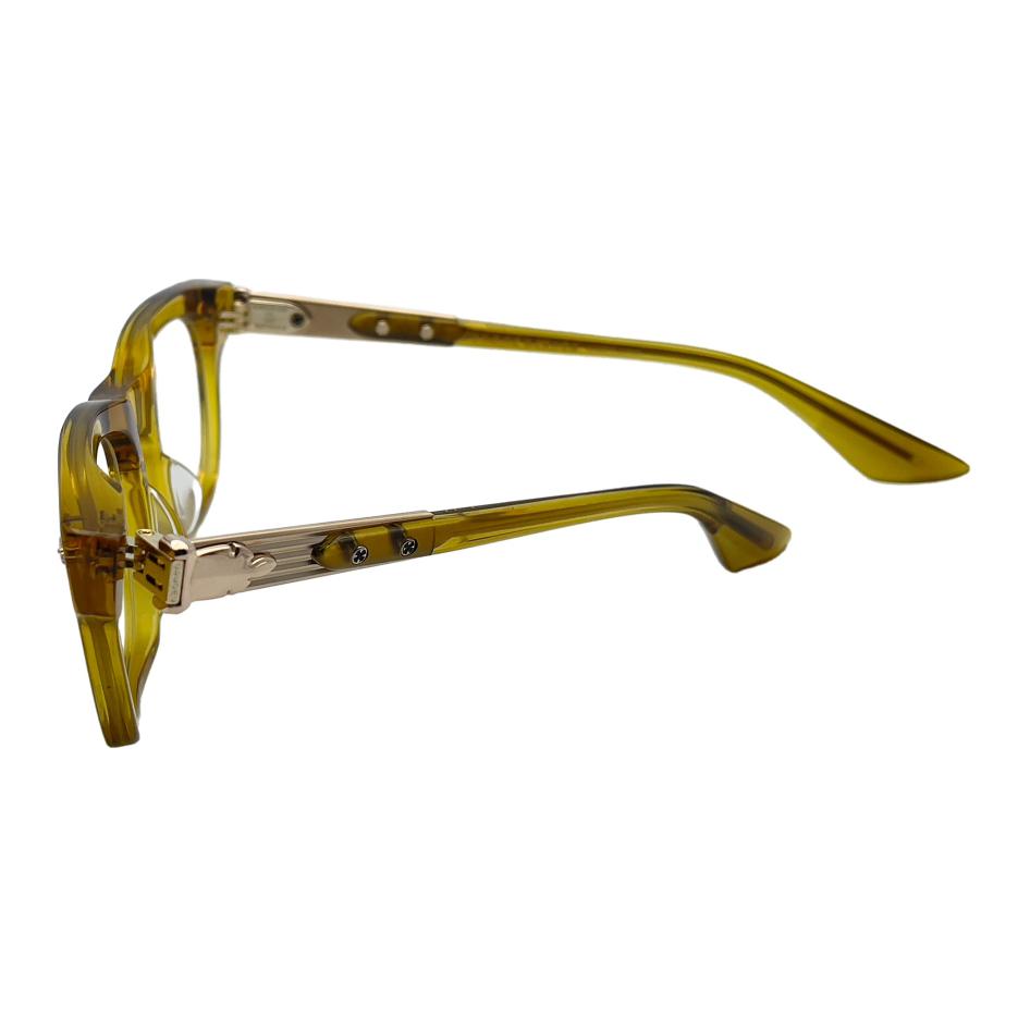 Chrome Hearts Green Square Optical Glasses with Logo Details for Men. 32320505123YE51466ND