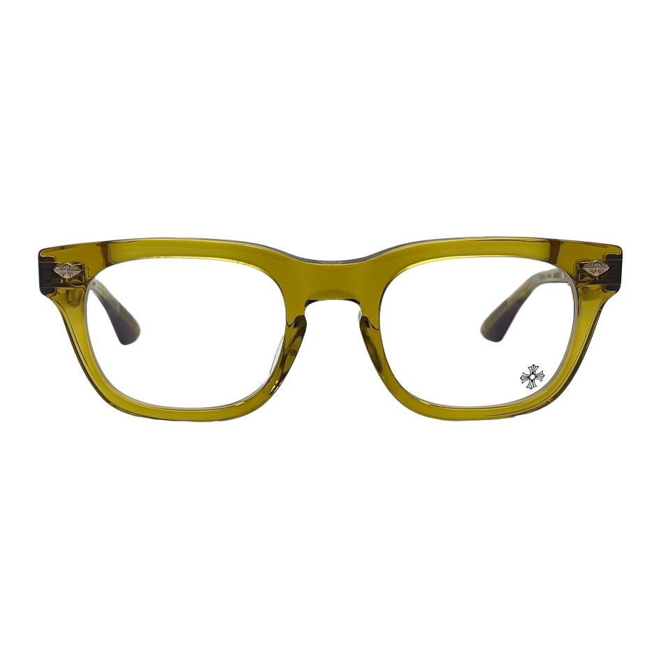 Lookbook Chrome Hearts Green Square Optical Glasses with Logo Details for Men. 32320505123YE51466ND