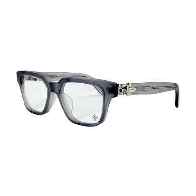 Chrome Hearts Grey Square Optical Frame Silver Logo Unisex Couples Glasses VAGILLIONAIRE