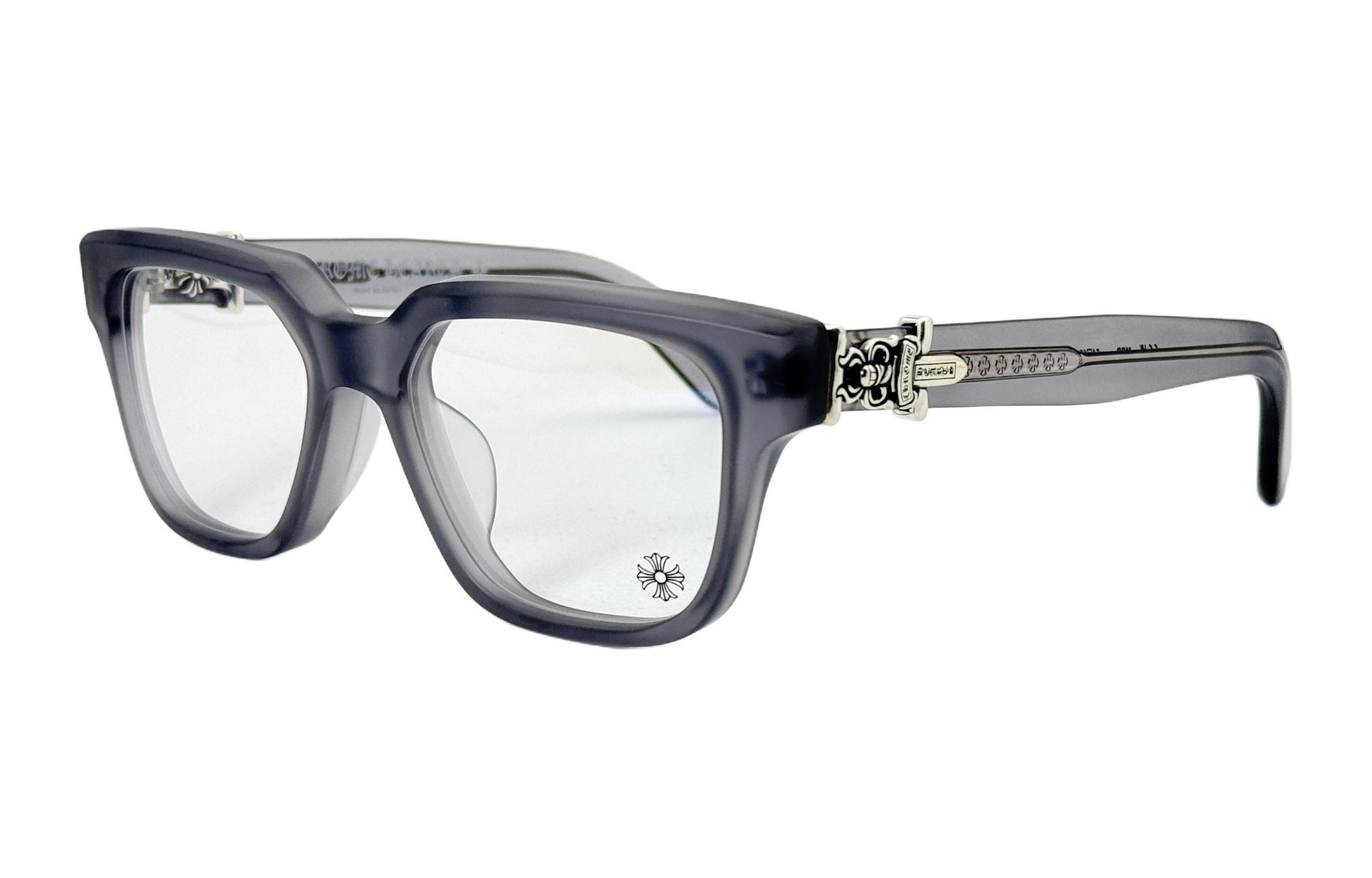 Chrome Hearts Grey Square Optical Frame Silver Logo Unisex Couples Glasses VAGILLIONAIRE 圖 2