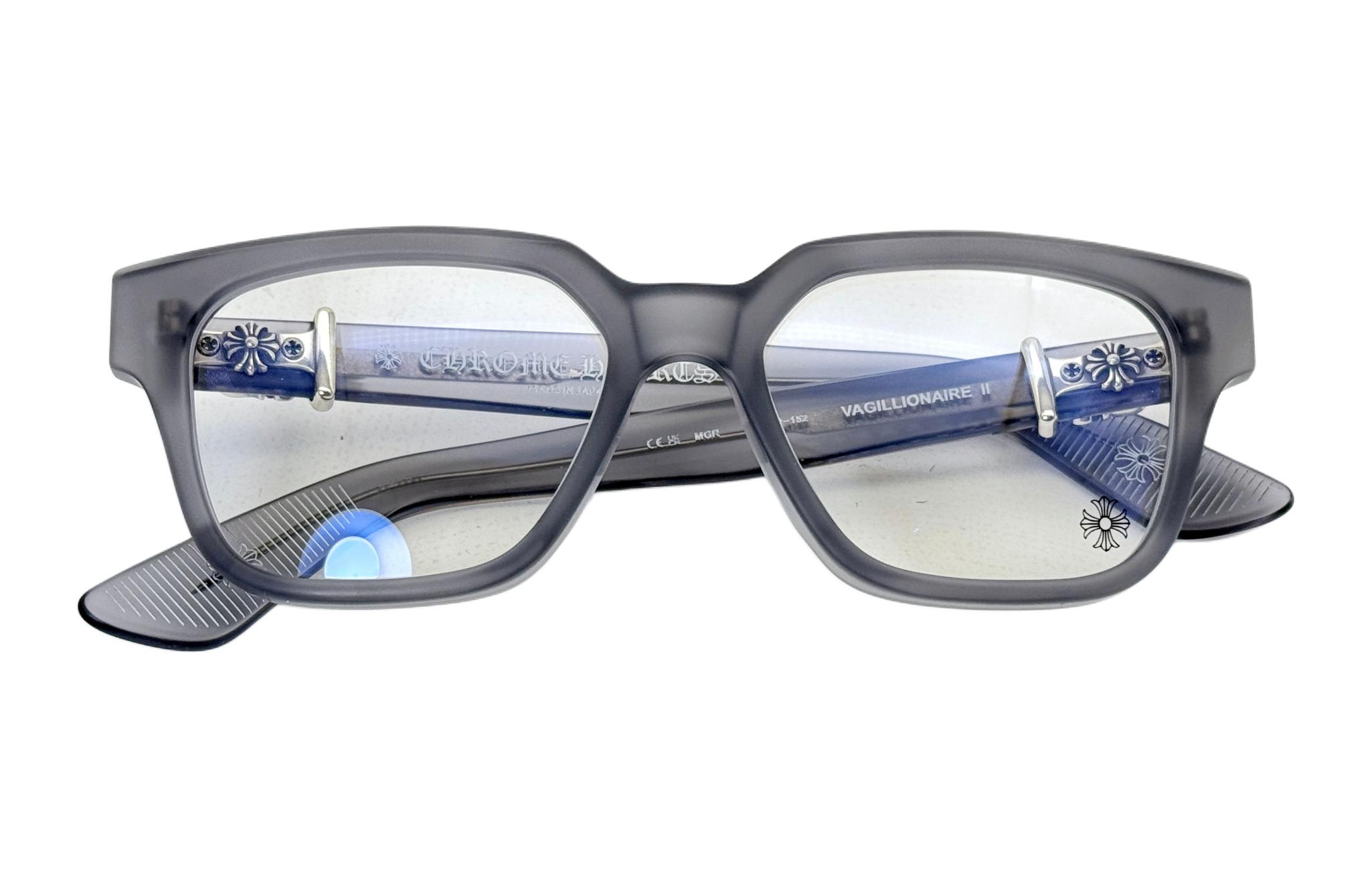 Chrome Hearts Grey Square Optical Frame Silver Logo Unisex Couples Glasses VAGILLIONAIRE 圖 4