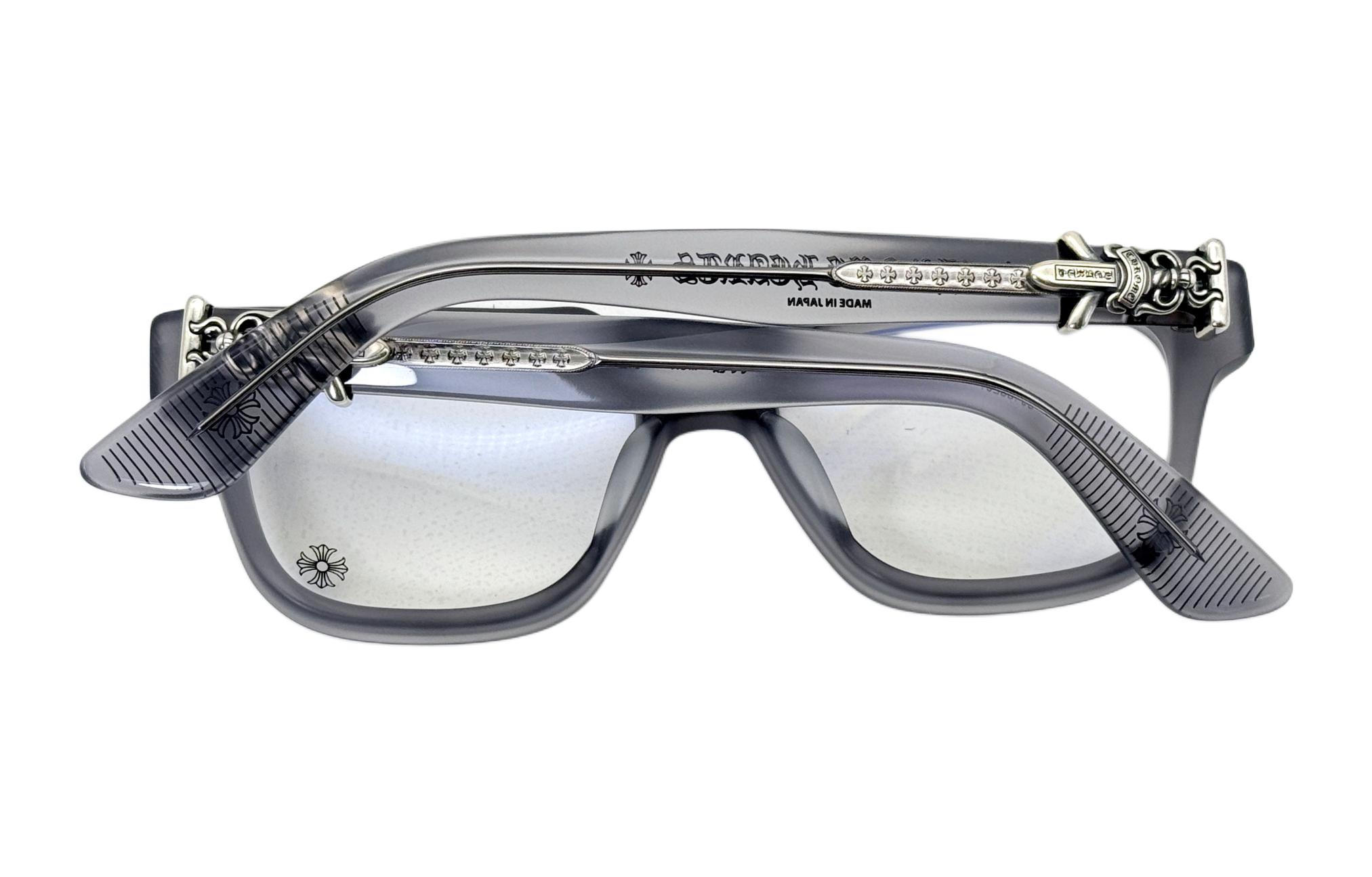 Chrome Hearts Grey Square Optical Frame Silver Logo Unisex Couples Glasses VAGILLIONAIRE 圖 5