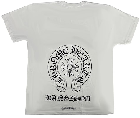 크롬하츠 항저우 홀스슈 프린트 화이트 티셔츠 한정판 유니섹스 CH-190 Order 크롬하츠 항저우 홀스슈 프린트 화이트 티셔츠 한정판 유니섹스 CH-190