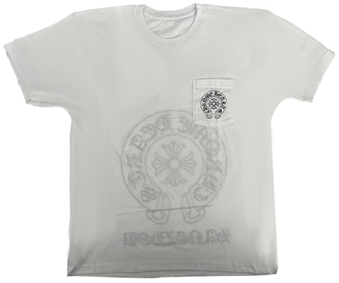 크롬하츠 항저우 홀스슈 프린트 화이트 티셔츠 한정판 유니섹스 CH-190 Lookbook 크롬하츠 항저우 홀스슈 프린트 화이트 티셔츠 한정판 유니섹스 CH-190