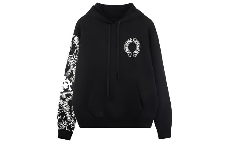 Chrome Hearts Horseshoe Logo Hoodie Black Unisex Full Embroidered Sleeves CH-183