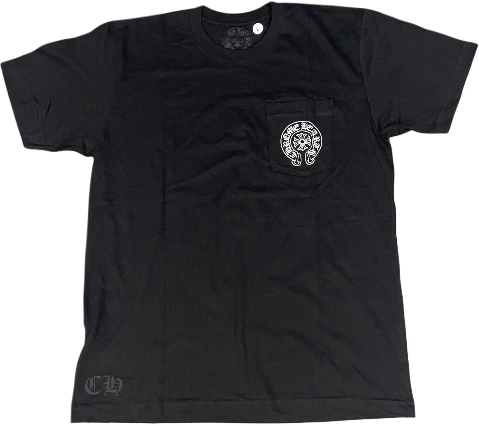 chrome-hearts-horseshoe-logo-unisex-black-crewneck-t-shirt-408129111-1-xl-122-blk