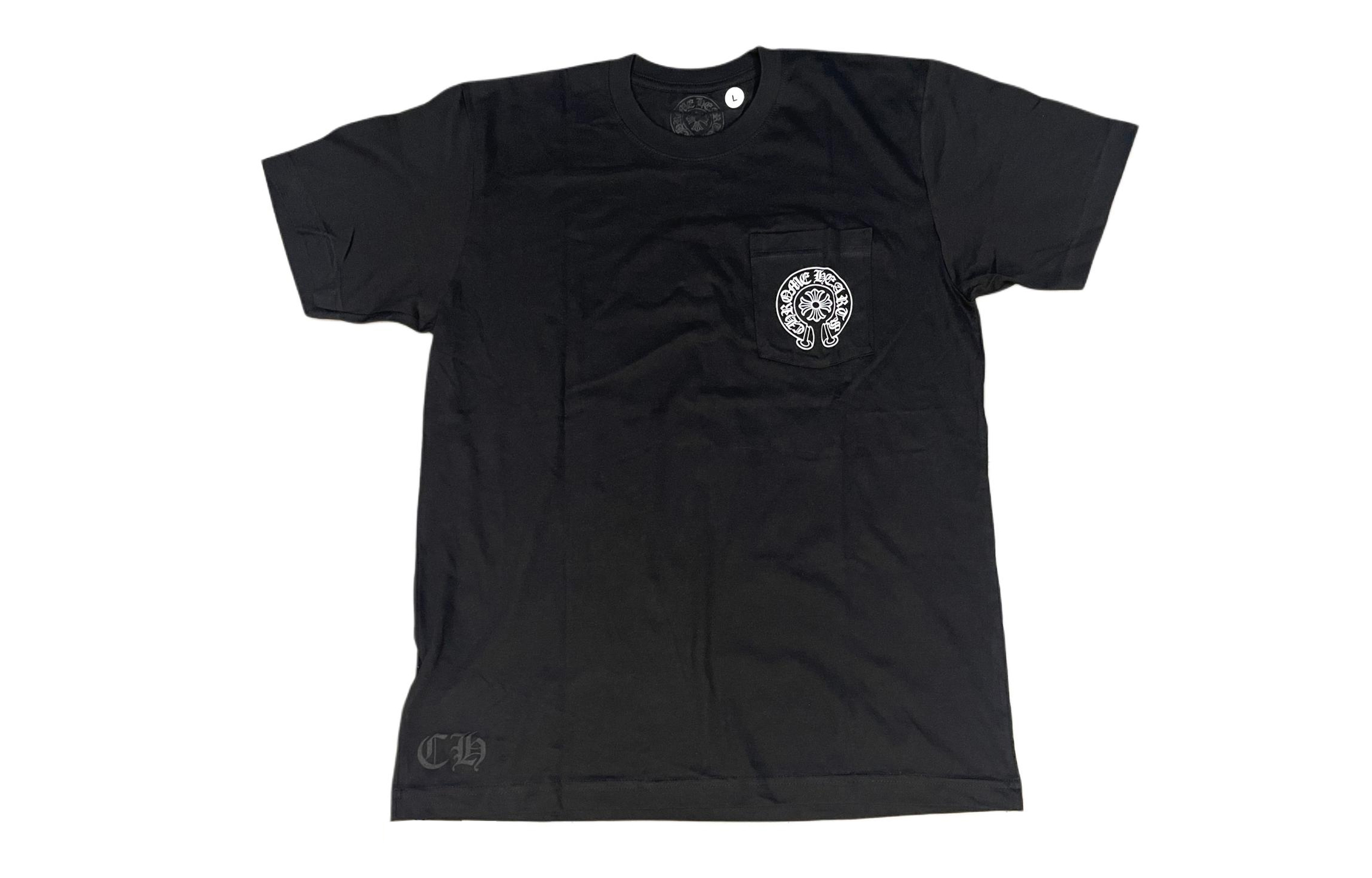 Order Chrome Hearts Horseshoe Logo Unisex Black Crewneck T-Shirt. 408129111-1XL122-BLK