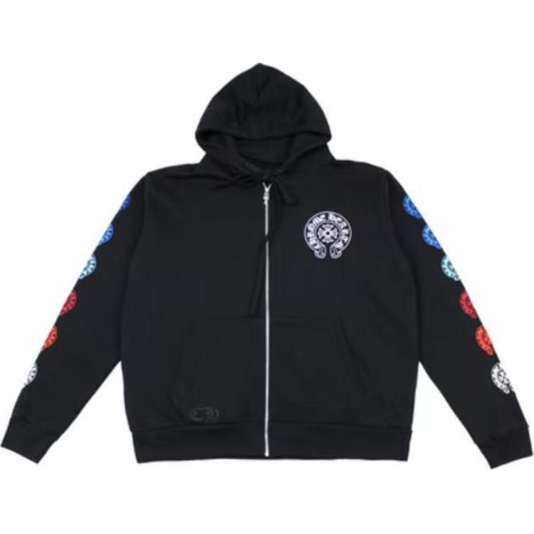 Chrome Hearts Horseshoe Logo Zip-Up Sweatshirt Black Unisex Couples Edition CH-202205301