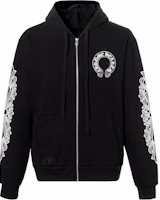 Chrome Hearts Horseshoe Scroll Cross Thick Fleece Zip Hoodie Unisex Black CH-070 Chrome Hearts Horseshoe Scroll Cross Thick Fleece Zip Hoodie Unisex Black CH-070