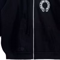 Sizing Chrome Hearts Horseshoe Scroll Cross Thick Fleece Zip Hoodie Unisex Black CH-070