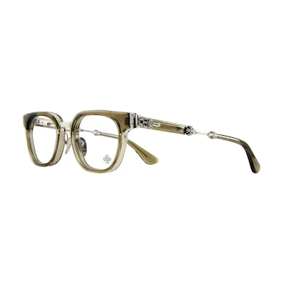 Chrome Hearts Irregular Optical Frame Military Green - Unisex Couples Glasses. DUCK BUTTER-Shiny Silver