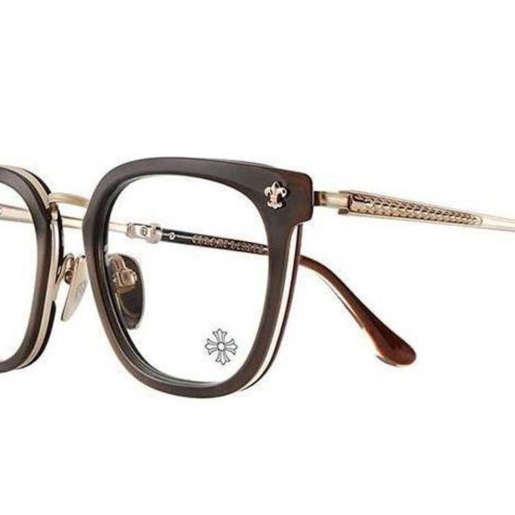 Purchase Chrome Hearts 异形光学眼镜棕色男女款带Logo镜腿 Strapadictome-clb-mgp