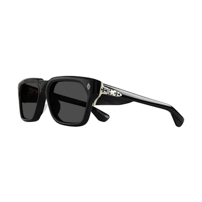 Chrome Hearts Irregular Shape Black Sunglasses for Men - Logo Temple Design. SNIFFERBK