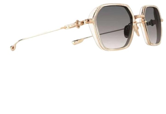 Cermin Mata Emas Chrome Hearts Bentuk Unik Unisex Gaya Pasangan. DANGERZONE-CRYS-GP Lookbook Cermin Mata Emas Chrome Hearts Bentuk Unik Unisex Gaya Pasangan. DANGERZONE-CRYS-GP