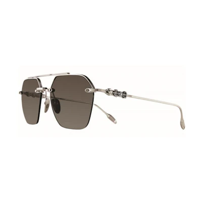 Chrome Hearts Irregular Sunglasses Silver with Logo Design. STINGERbs