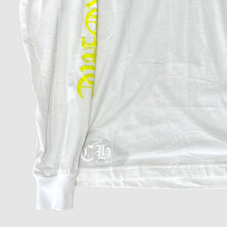 Details for 크롬하츠 레터 프린트 화이트 긴팔 크루넥 티셔츠 캐주얼 티 CH-8870995