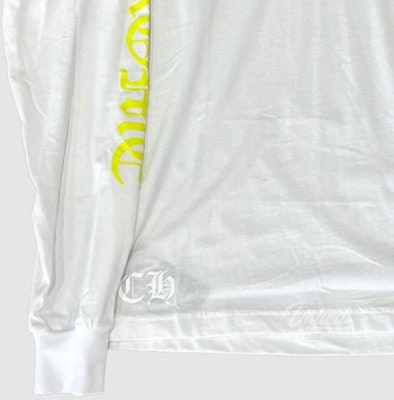 크롬하츠 레터 프린트 화이트 긴팔 크루넥 티셔츠 캐주얼 티 CH-8870995 Details for 크롬하츠 레터 프린트 화이트 긴팔 크루넥 티셔츠 캐주얼 티 CH-8870995