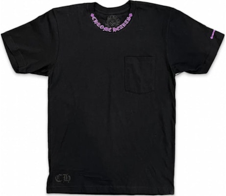 크롬하츠 레터프린트 크루넥 반팔 티셔츠 블랙 캐주얼 티 CH-554812 Order 크롬하츠 레터프린트 크루넥 반팔 티셔츠 블랙 캐주얼 티 CH-554812