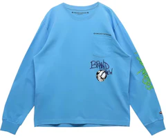 Chrome Hearts Letter Print Oversized Crewneck Long Sleeve Sweatshirt Light Blue 320989-LIB Chrome Hearts Letter Print Oversized Crewneck Long Sleeve Sweatshirt Light Blue 320989-LIB