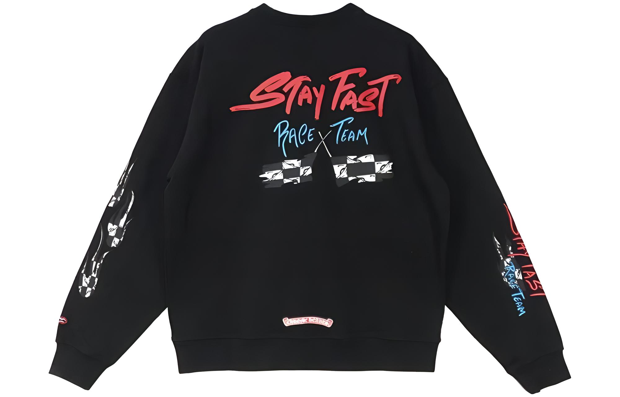 Chrome Hearts Letter Print Pullover Unisex Hoodie Black CH-072106