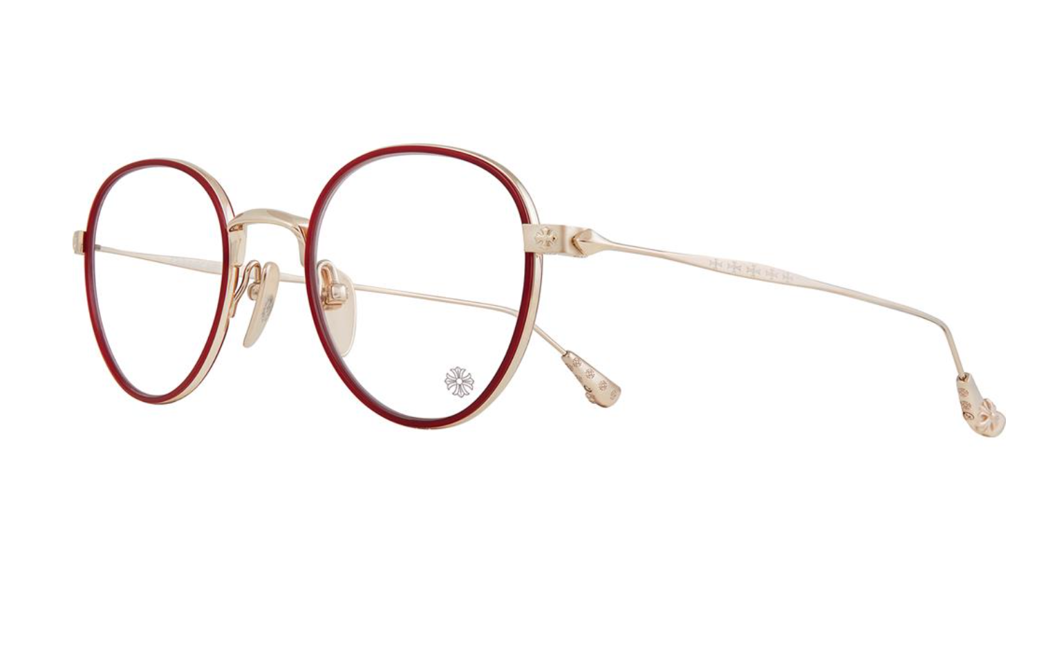 Chrome Hearts Lightweight Cross Design Round Alloy Optical Frames Unisex BONE PRONE IV 圖 6