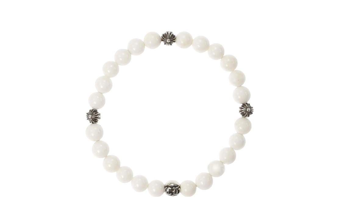 Chrome Hearts Logo 925 Silver Bracelet Unisex Couple Style White. 2705