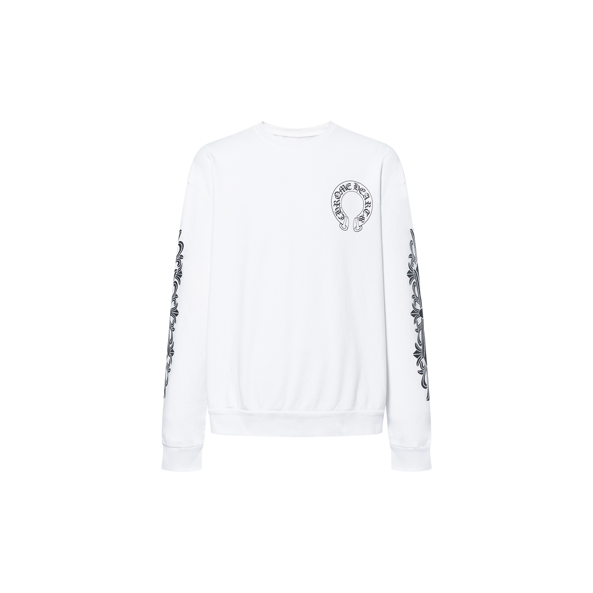 Chrome Hearts Logo Crewneck Pullover Long Sleeve Sweatshirt Unisex White CH-2023-0317