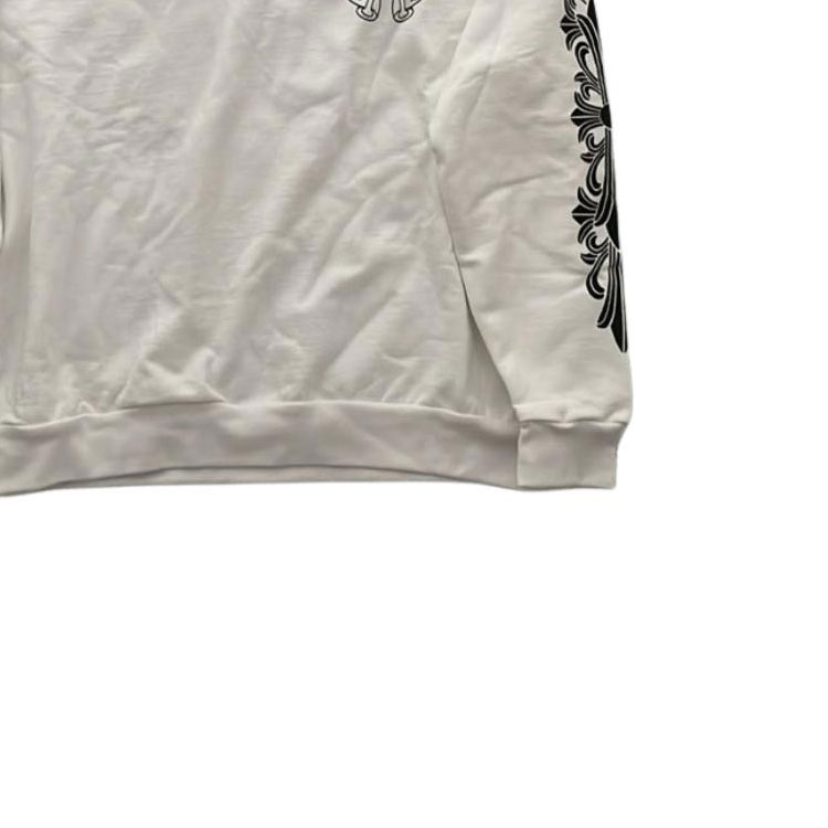 Lookbook 克罗心Logo长袖圆领卫衣 男女同款 白色 CH-2023-0317