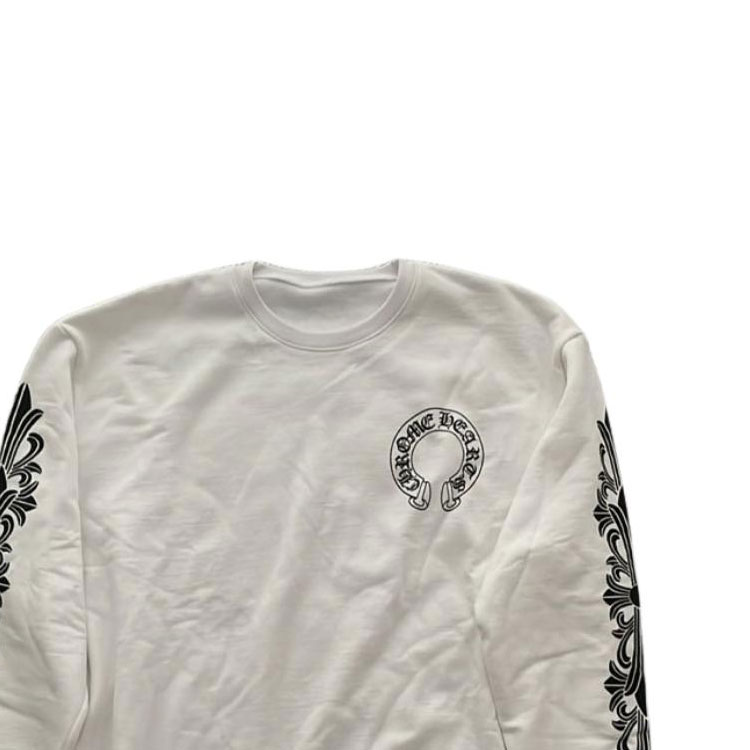 Purchase 克罗心Logo长袖圆领卫衣 男女同款 白色 CH-2023-0317