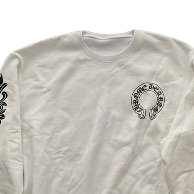 Sizing 克罗心Logo长袖圆领卫衣 男女同款 白色 CH-2023-0317