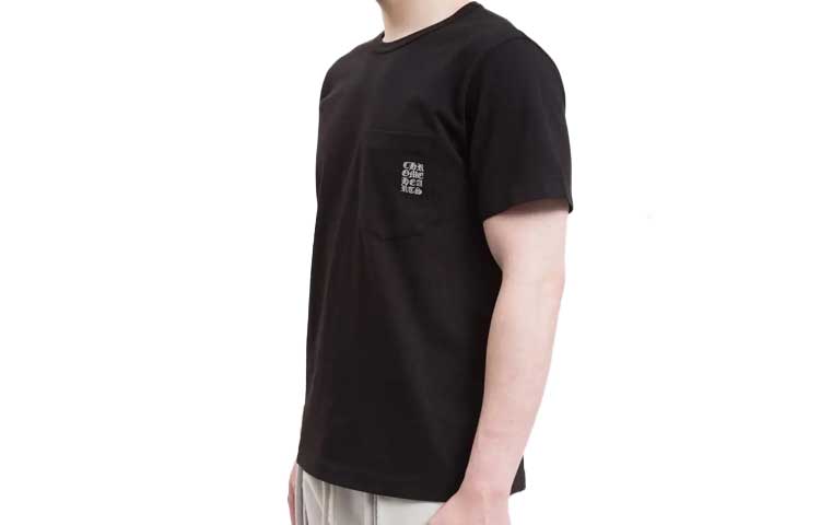 Shop Camiseta Negra Chrome Hearts Logo Bordado Cuello Redondo Manga Corta CH-20231745