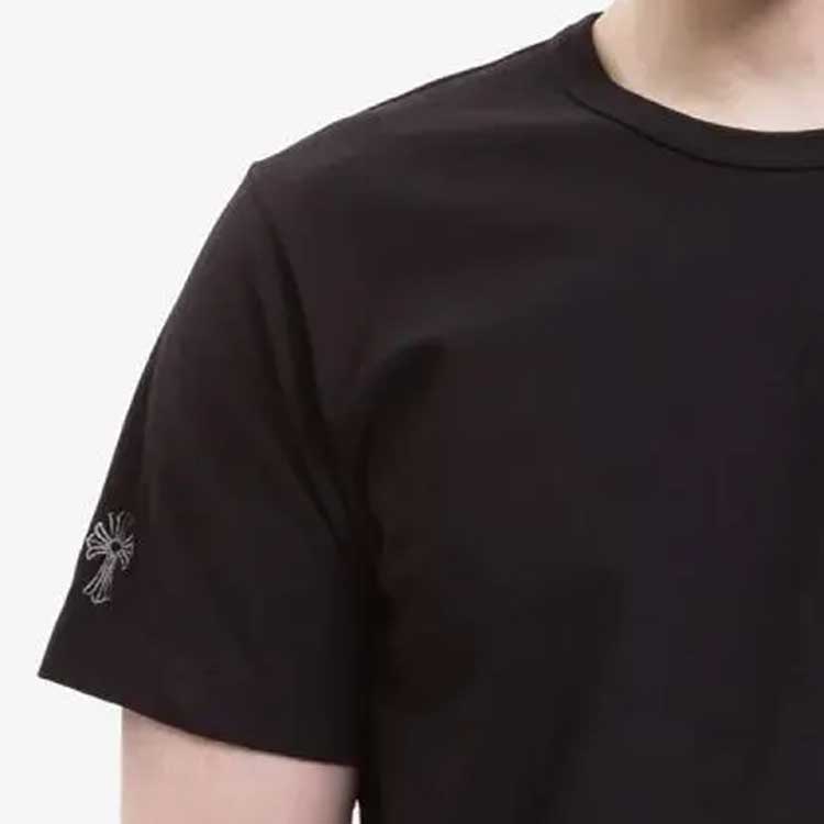 Purchase Camiseta Negra Chrome Hearts Logo Bordado Cuello Redondo Manga Corta CH-20231745