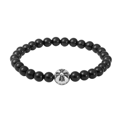 Chrome Hearts Logo Engraved 925 Silver Bracelet Black Unisex Couple Style. 2284