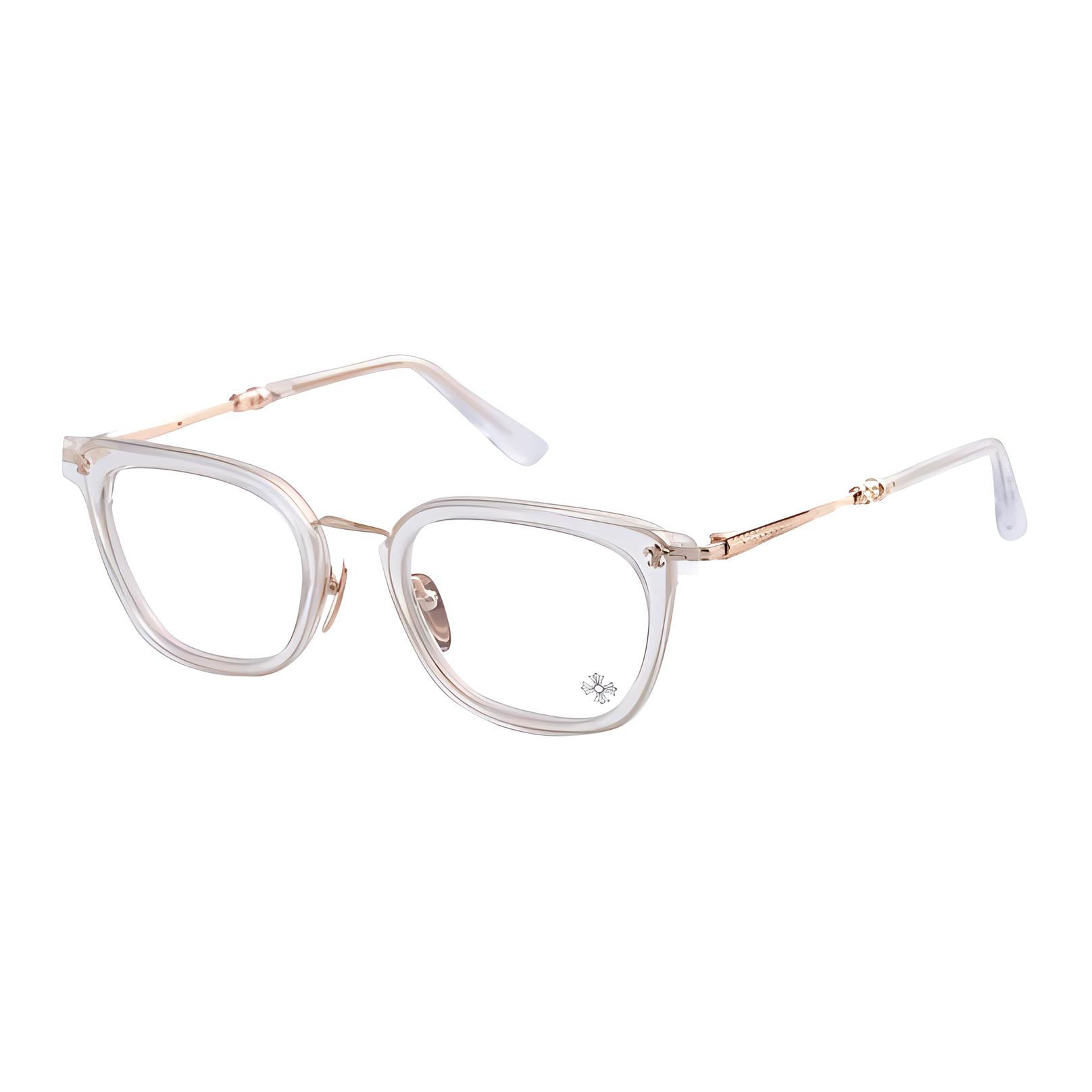 Chrome Hearts Logo Grey Rectangle Optical Glasses Unisex Couples Frame STRAPADICTOME CRYS GP