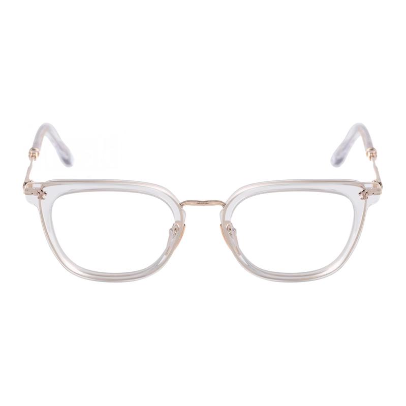 Lookbook クロムハーツ ロゴ グレー 四角形 メガネ ユニセックス カップル用 フレーム STRAPADICTOME CRYS GP