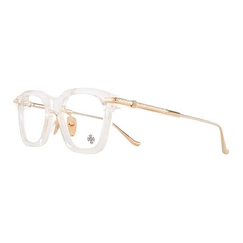 Chrome Hearts Logo Irregular Optical Glasses Gold Unisex Couple Design. CUMPTION-A-CRYS