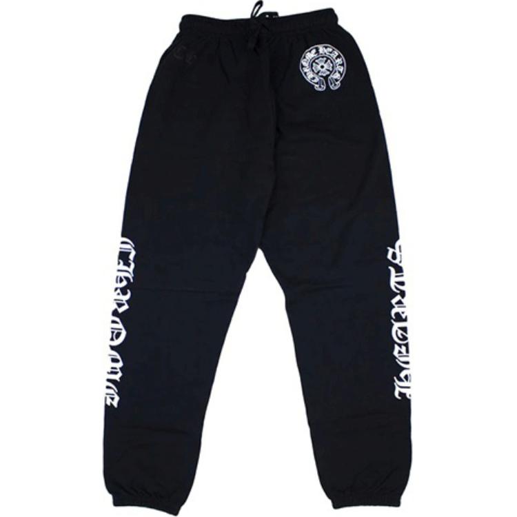Chrome Hearts Logo Print Elastic Drawstring Knit Sweatpants Black CH-096