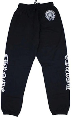 Chrome Hearts 標誌印花彈力抽繩針織運動長褲 黑色 CH-096 Buy Chrome Hearts 標誌印花彈力抽繩針織運動長褲 黑色 CH-096