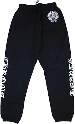Chrome Hearts 標誌印花彈力抽繩針織運動長褲 黑色 CH-096 Order Chrome Hearts 標誌印花彈力抽繩針織運動長褲 黑色 CH-096